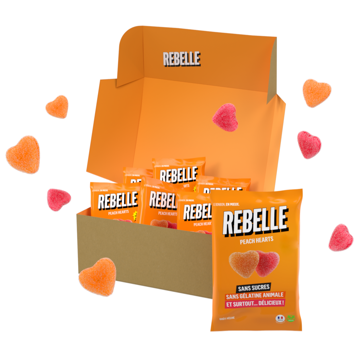 Coeurs pêches sans sucre